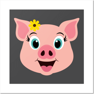 Cute Girl Pig Face Design Posters and Art